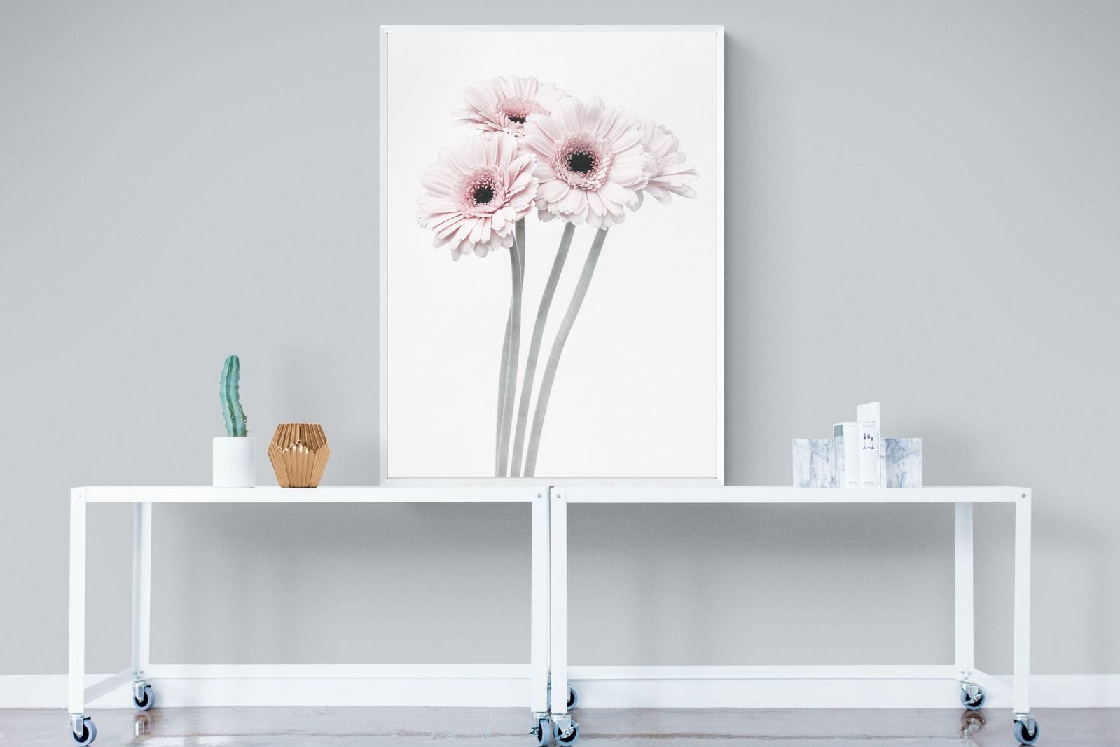 Perfect Pink Flowers-Wall_Art-90 x 120cm-Mounted Canvas-White-Pixalot