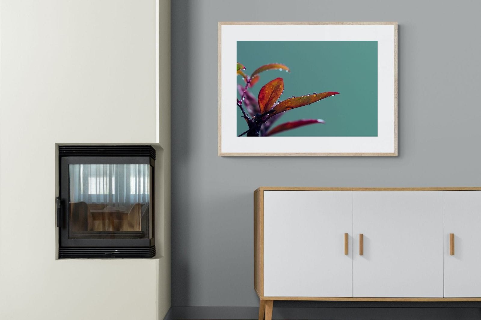 Petal Droplets-Wall_Art-100 x 75cm-Framed Print-Wood-Pixalot