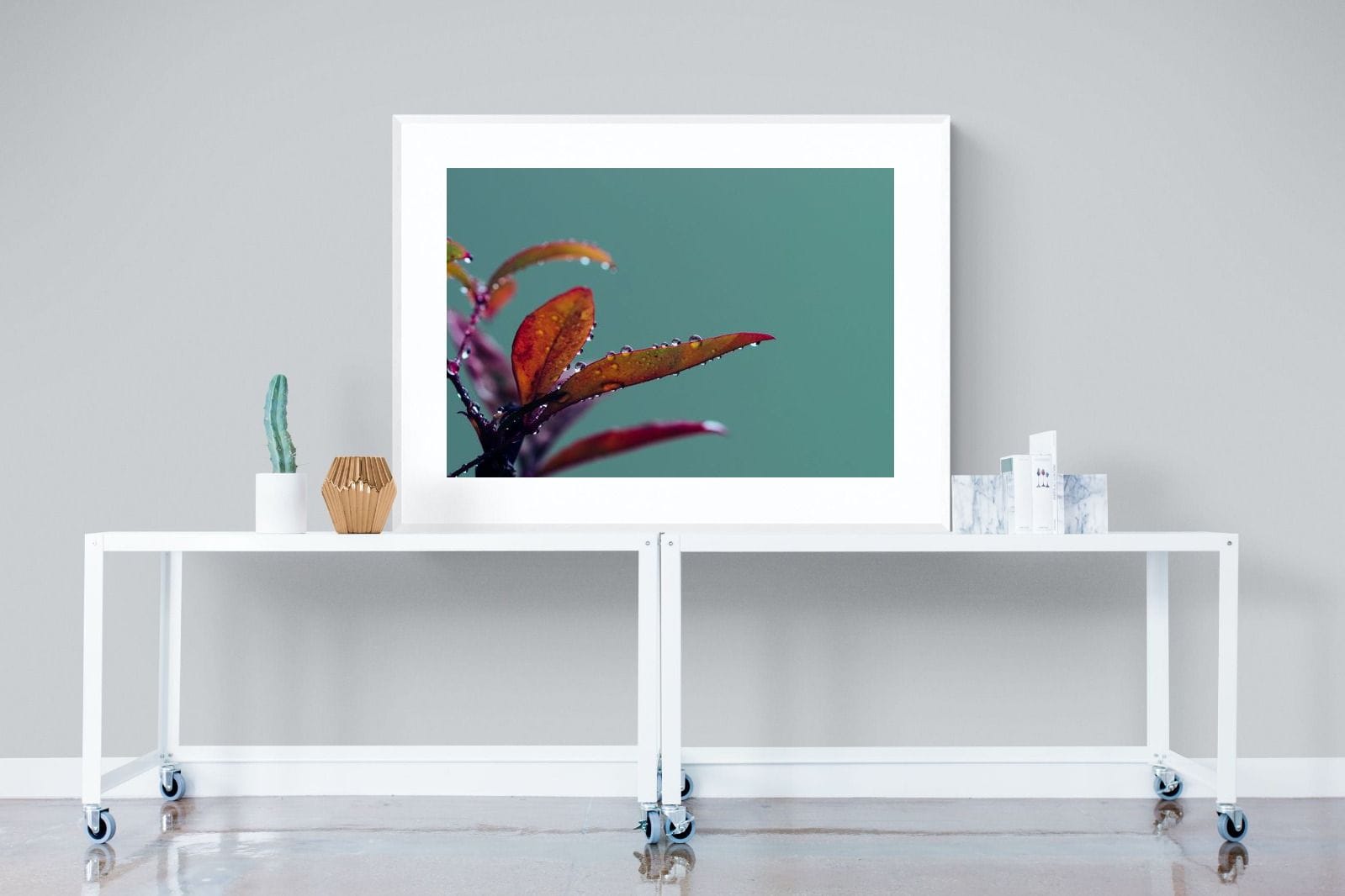 Petal Droplets-Wall_Art-120 x 90cm-Framed Print-White-Pixalot