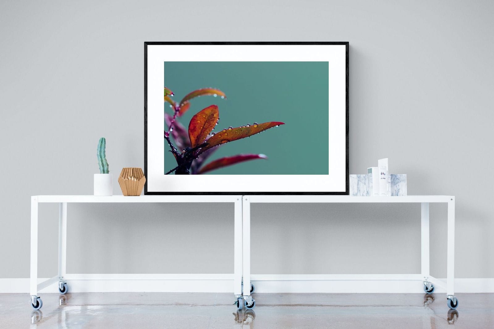 Petal Droplets-Wall_Art-120 x 90cm-Framed Print-Black-Pixalot