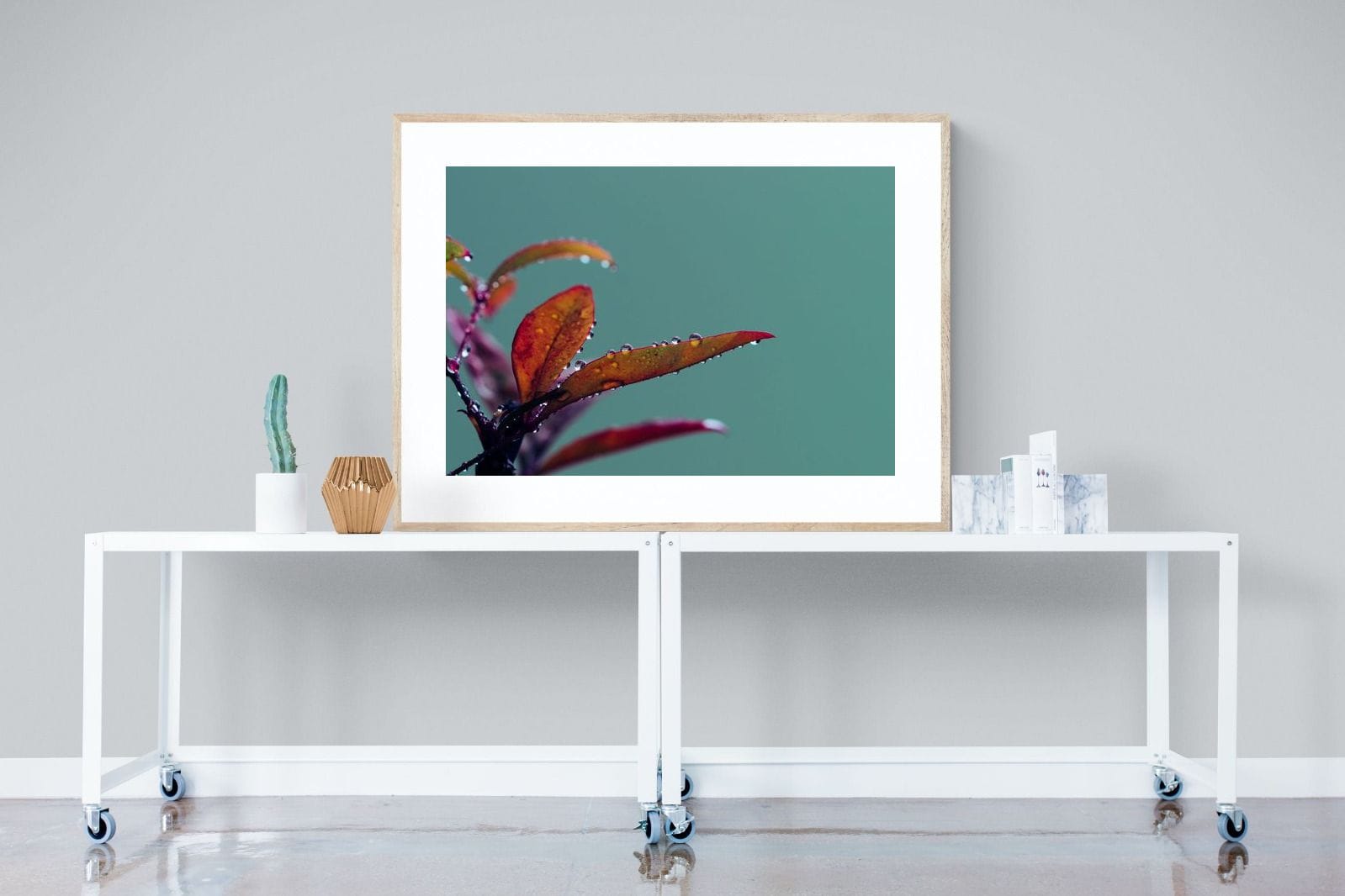 Petal Droplets-Wall_Art-120 x 90cm-Framed Print-Wood-Pixalot