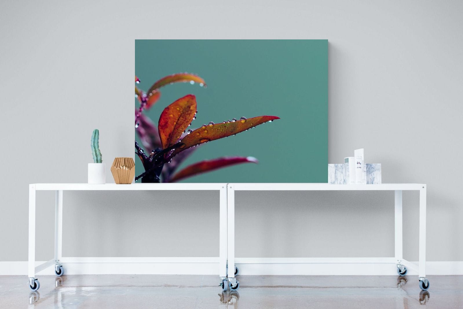 Petal Droplets-Wall_Art-120 x 90cm-Mounted Canvas-No Frame-Pixalot