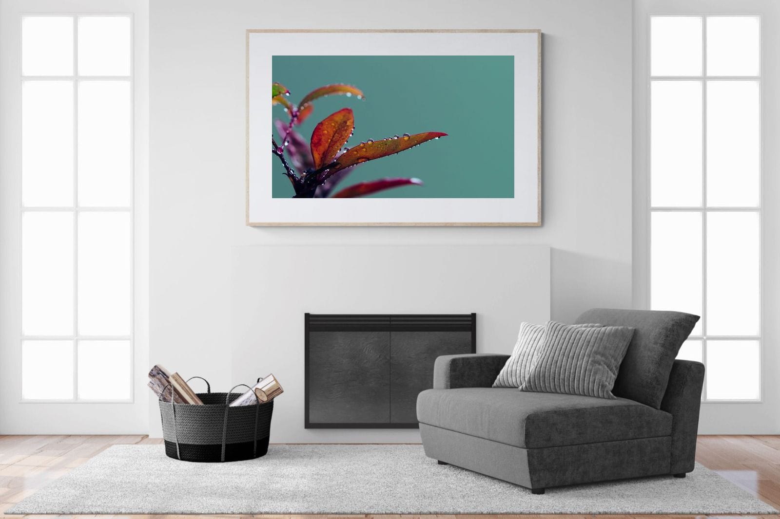 Petal Droplets-Wall_Art-150 x 100cm-Framed Print-Wood-Pixalot