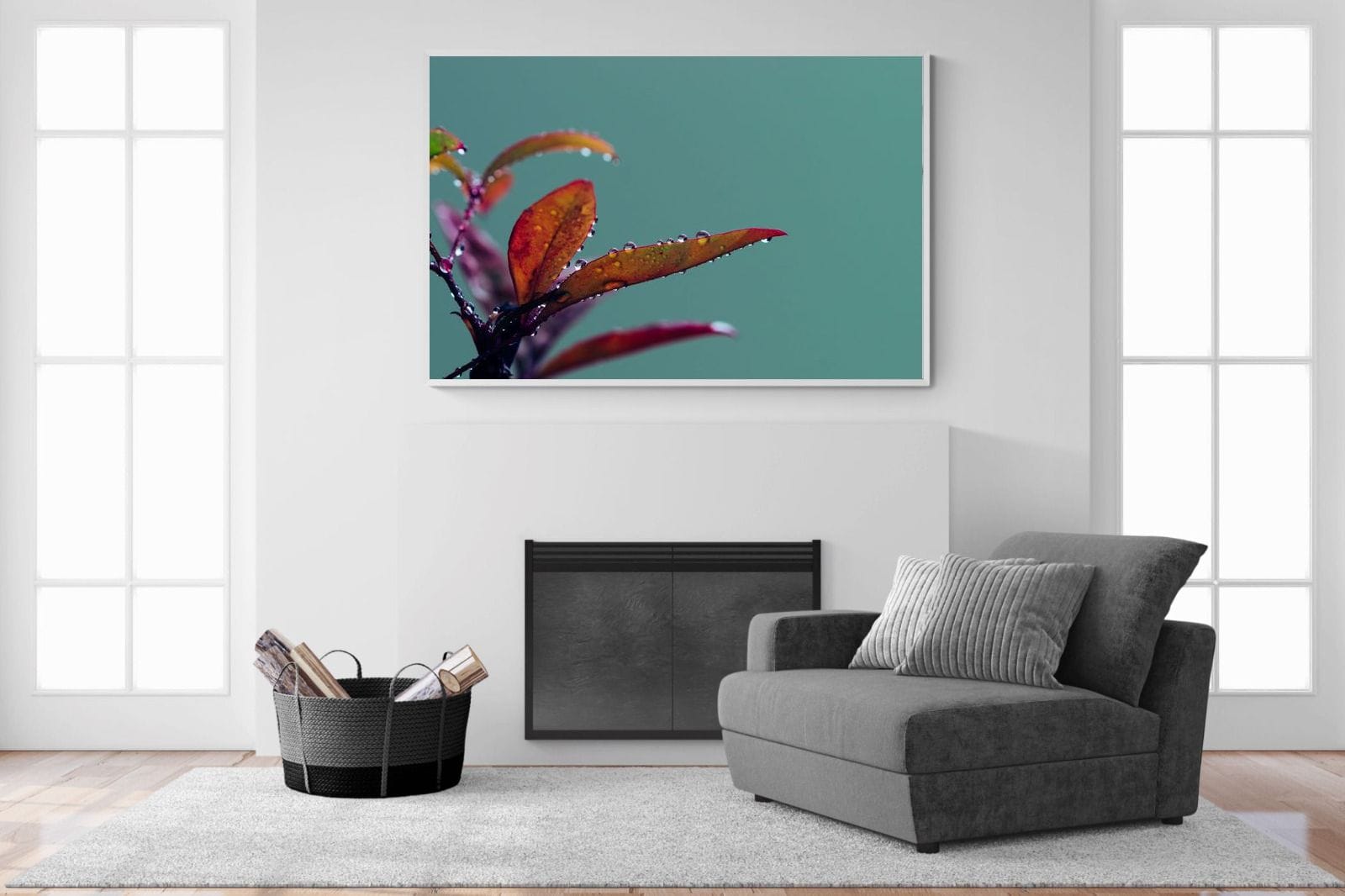 Petal Droplets-Wall_Art-150 x 100cm-Mounted Canvas-White-Pixalot