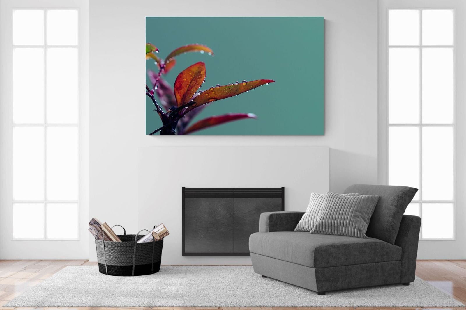Petal Droplets-Wall_Art-150 x 100cm-Mounted Canvas-No Frame-Pixalot