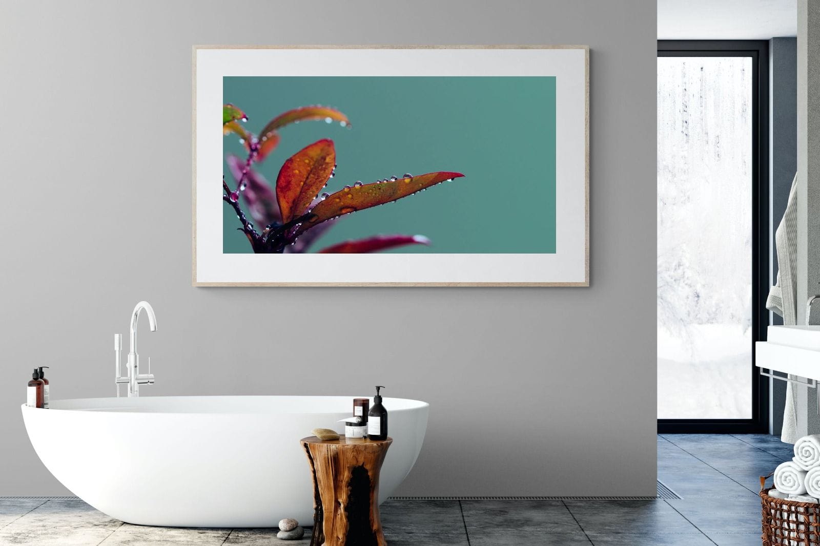 Petal Droplets-Wall_Art-180 x 110cm-Framed Print-Wood-Pixalot