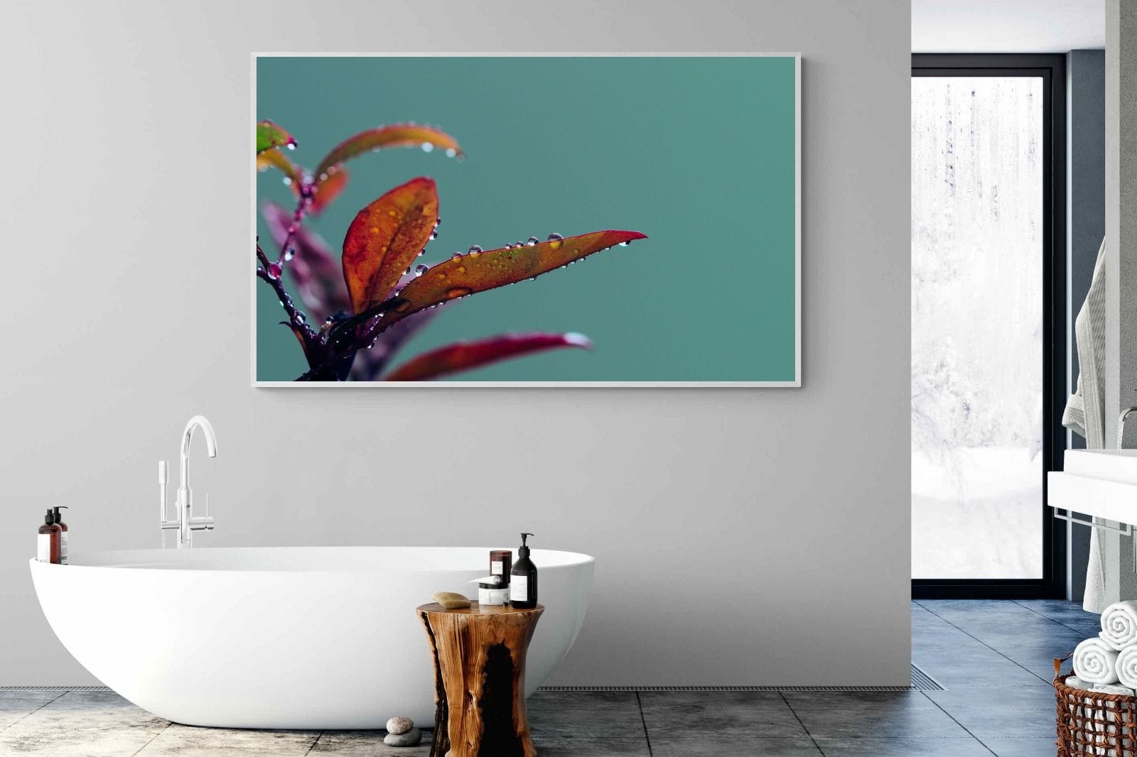 Petal Droplets-Wall_Art-180 x 110cm-Mounted Canvas-White-Pixalot