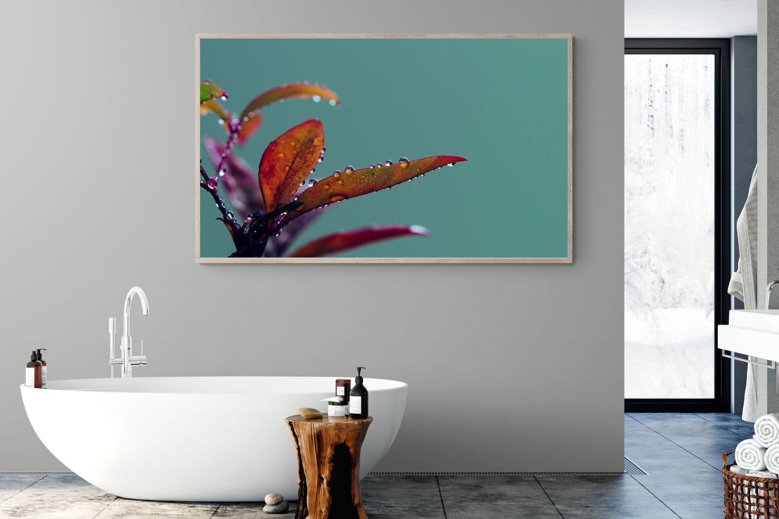 Petal Droplets-Wall_Art-180 x 110cm-Mounted Canvas-Wood-Pixalot