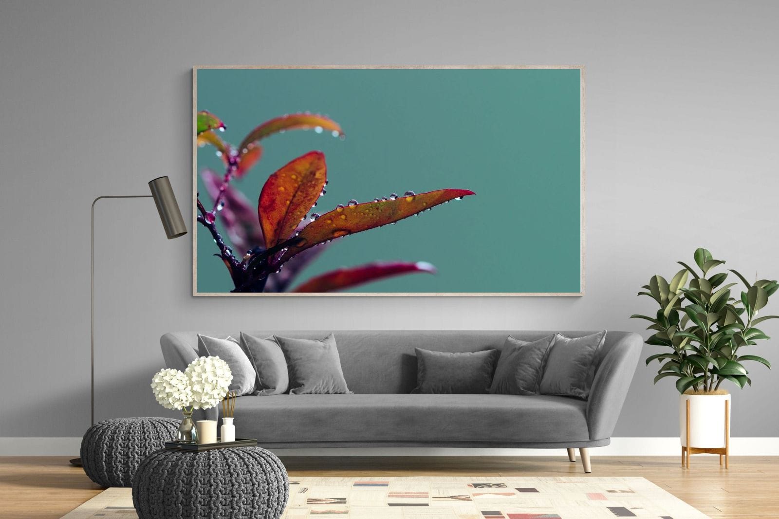 Petal Droplets-Wall_Art-220 x 130cm-Mounted Canvas-Wood-Pixalot