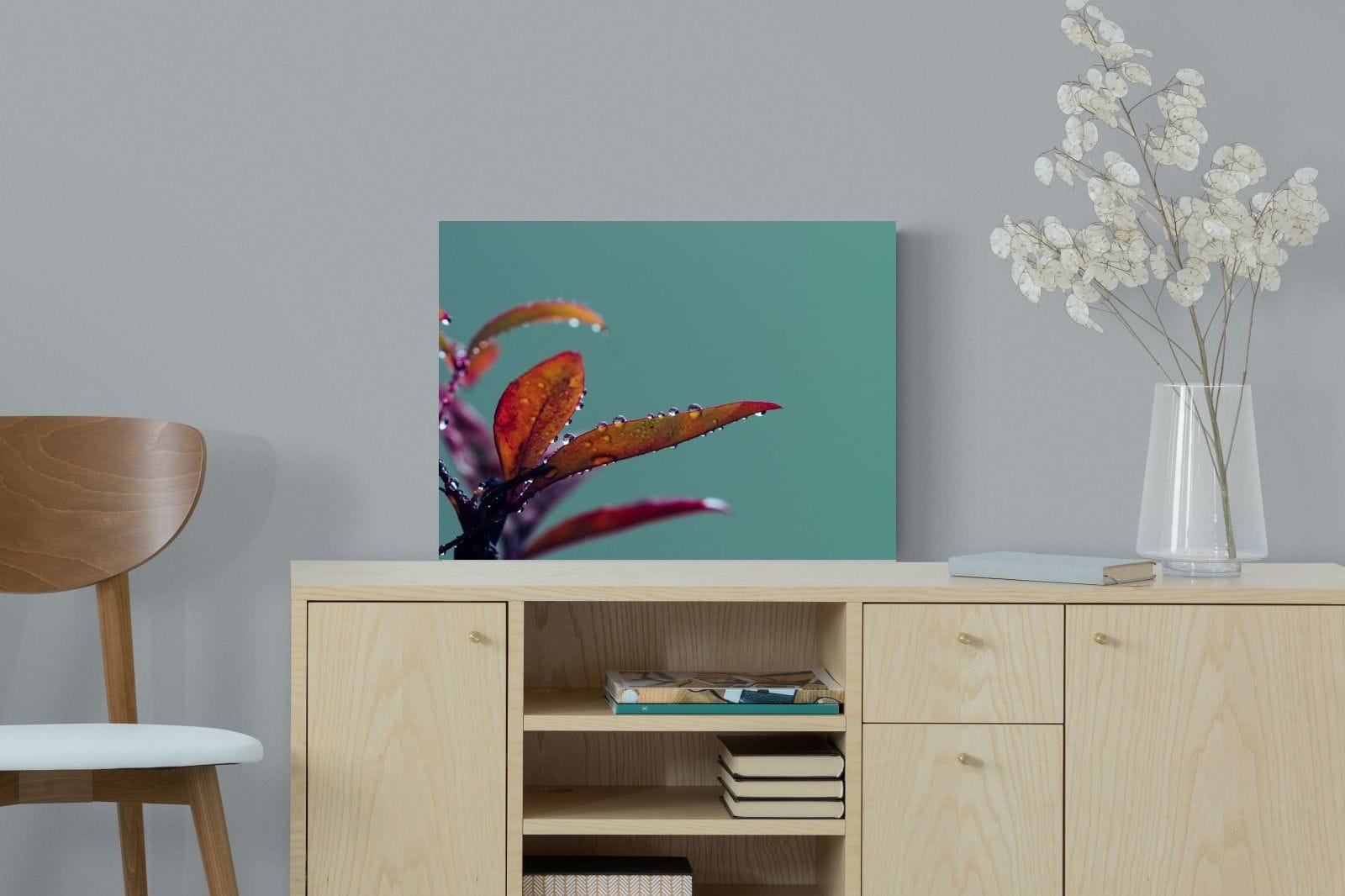Petal Droplets-Wall_Art-60 x 45cm-Mounted Canvas-No Frame-Pixalot