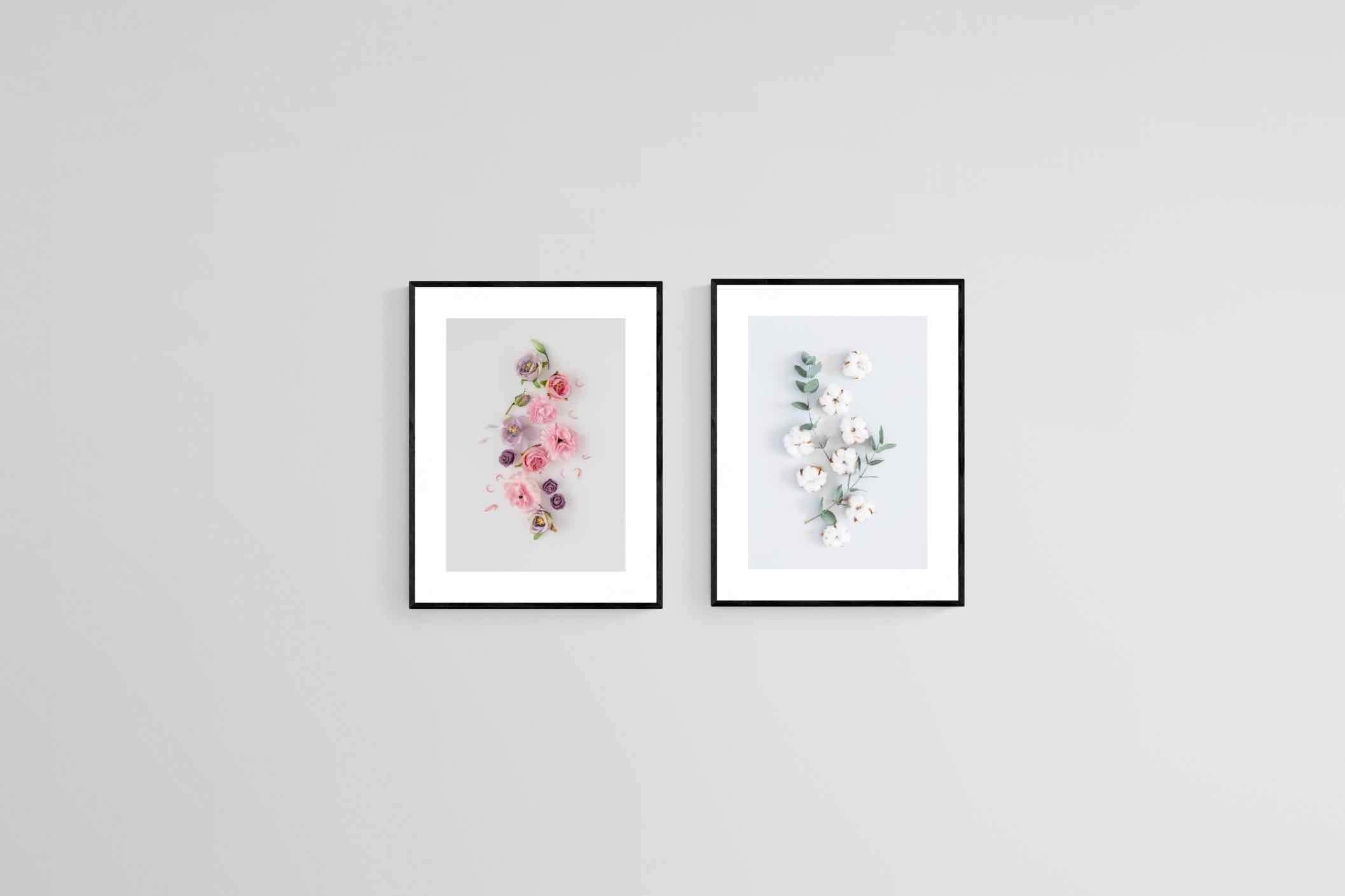 Petals Set-Wall_Art-45 x 60cm (x2)-Framed Print-Black-Pixalot