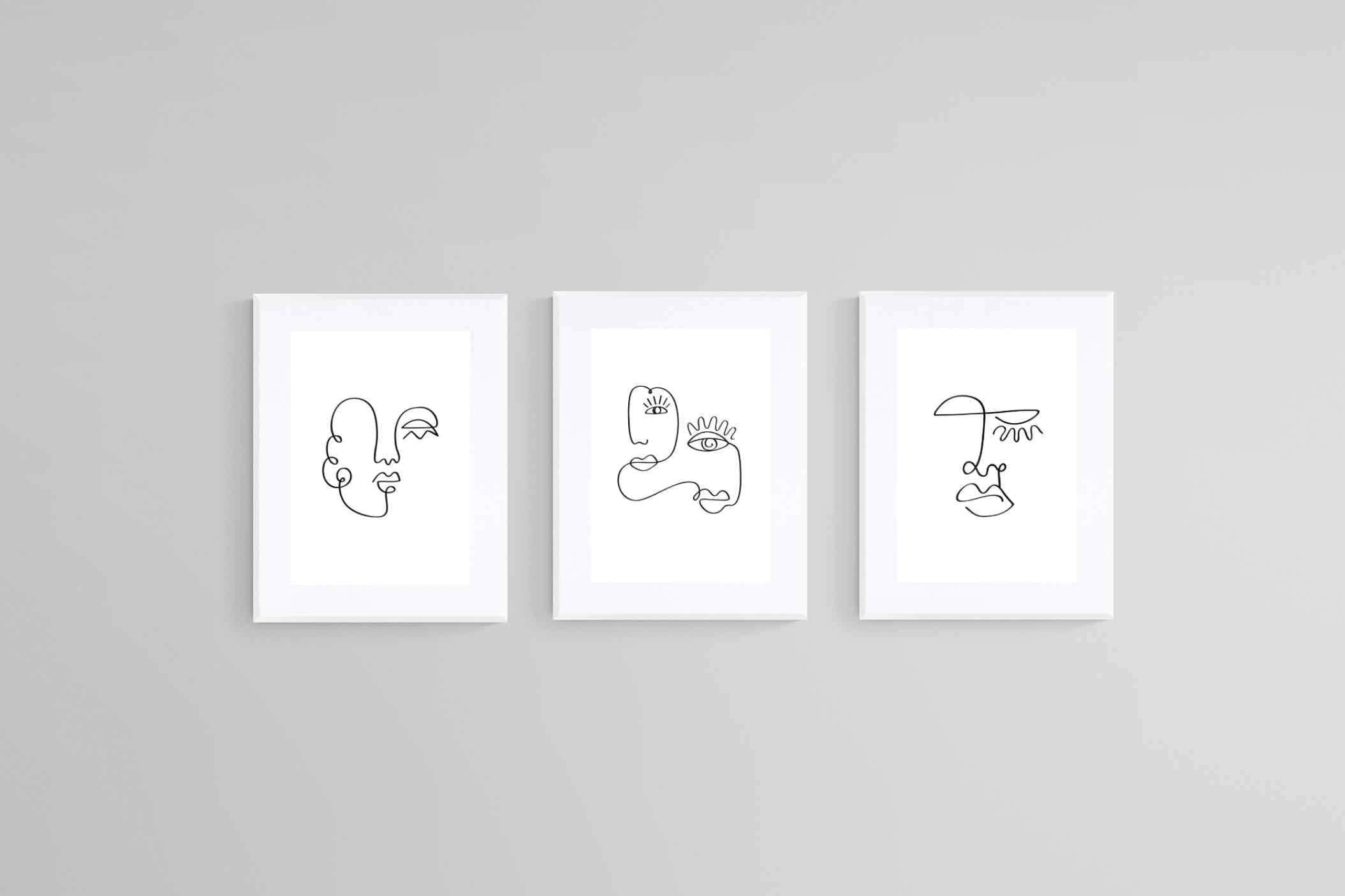 Picasso Set-Wall_Art-60 x 80cm (x3)-Framed Print-White-Pixalot