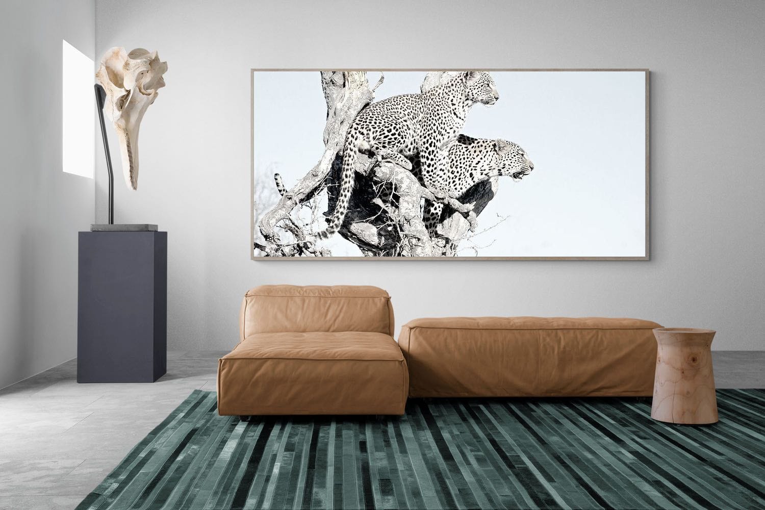 Poised Leopards-Wall_Art-275 x 130cm-Mounted Canvas-Wood-Pixalot