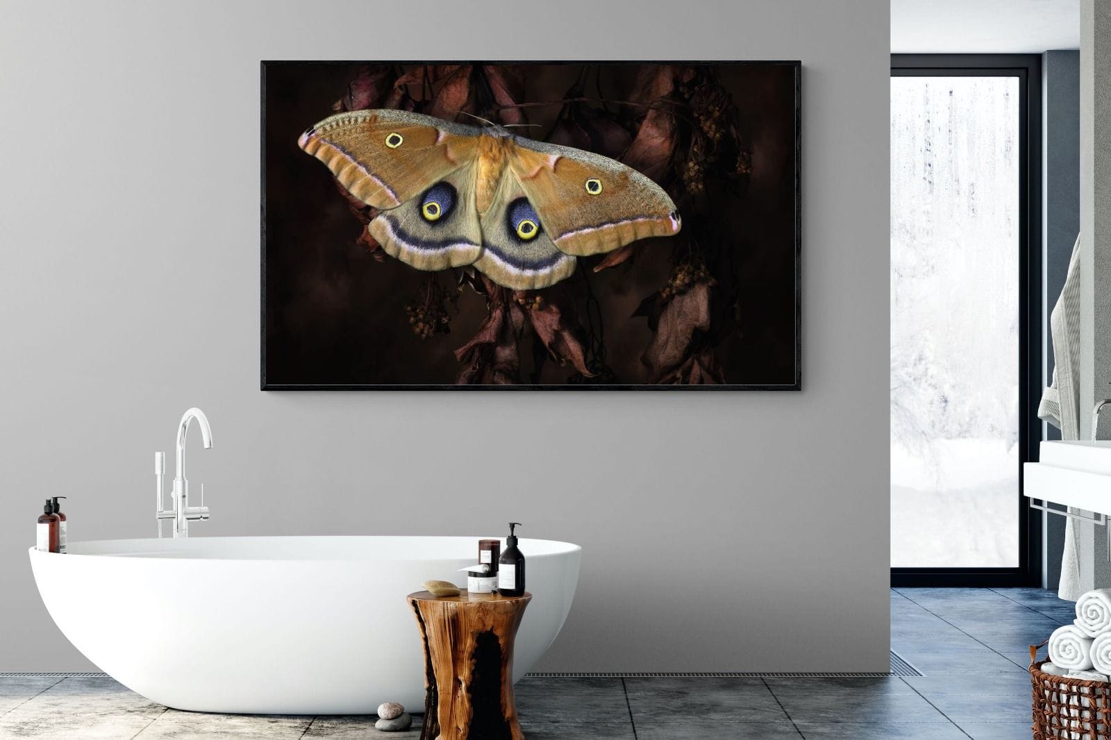 Polyphemus-Wall_Art-180 x 110cm-Mounted Canvas-Black-Pixalot