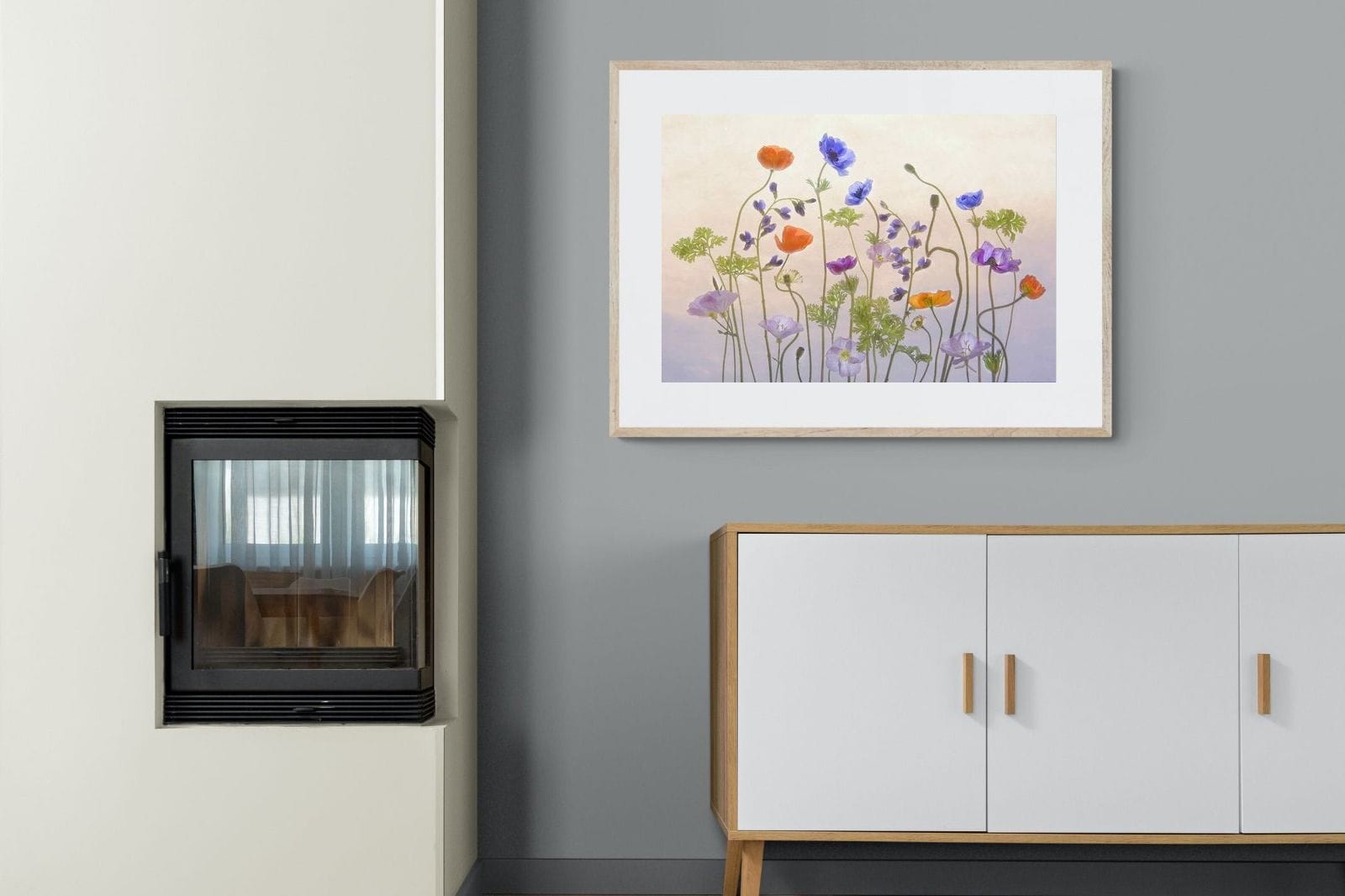Poppy Anemone-Wall_Art-100 x 75cm-Framed Print-Wood-Pixalot