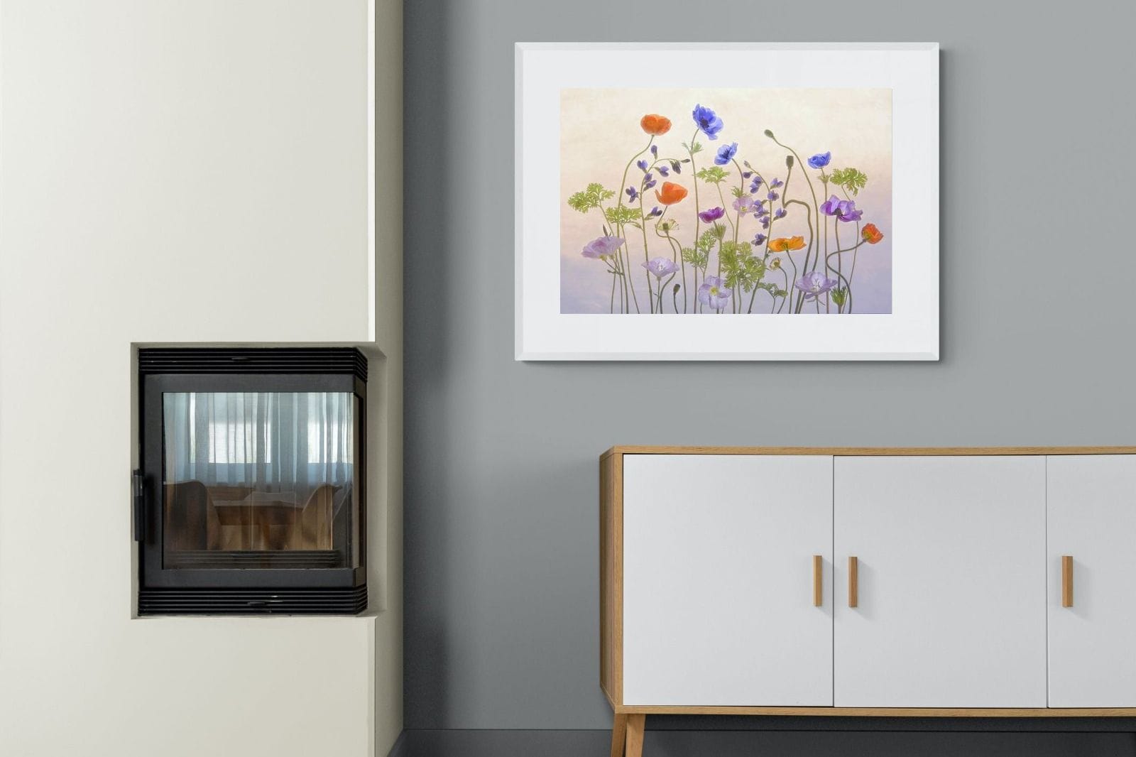 Poppy Anemone-Wall_Art-100 x 75cm-Framed Print-White-Pixalot