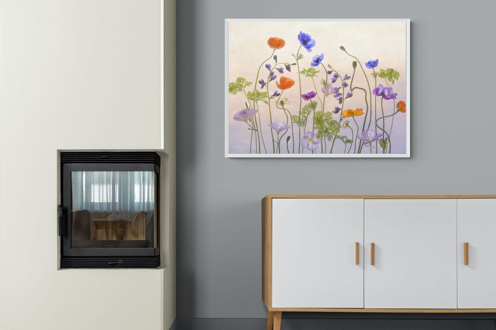 Poppy Anemone-Wall_Art-100 x 75cm-Mounted Canvas-White-Pixalot