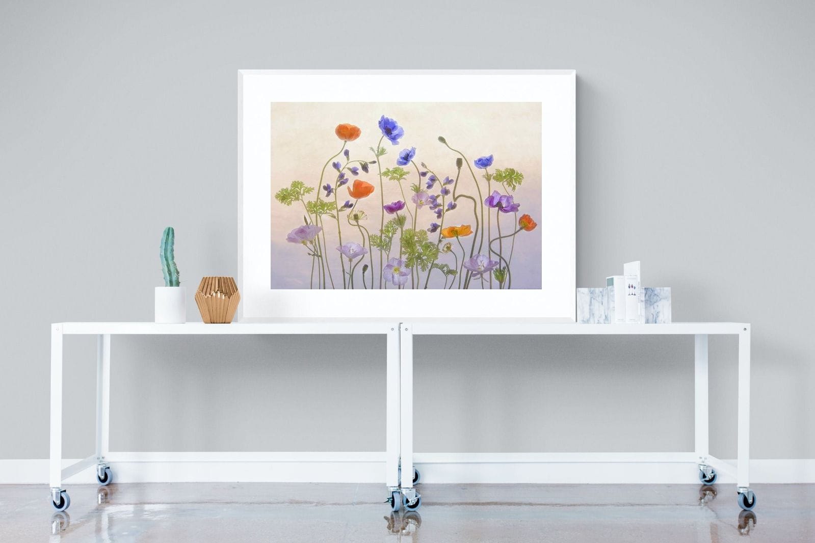 Poppy Anemone-Wall_Art-120 x 90cm-Framed Print-White-Pixalot
