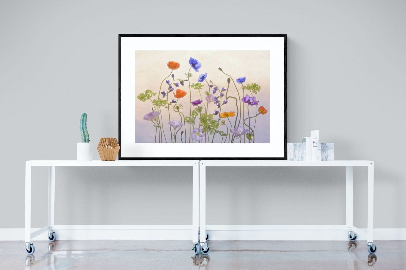 Poppy Anemone-Wall_Art-120 x 90cm-Framed Print-Black-Pixalot