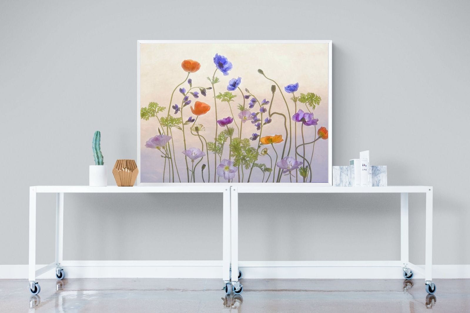 Poppy Anemone-Wall_Art-120 x 90cm-Mounted Canvas-White-Pixalot