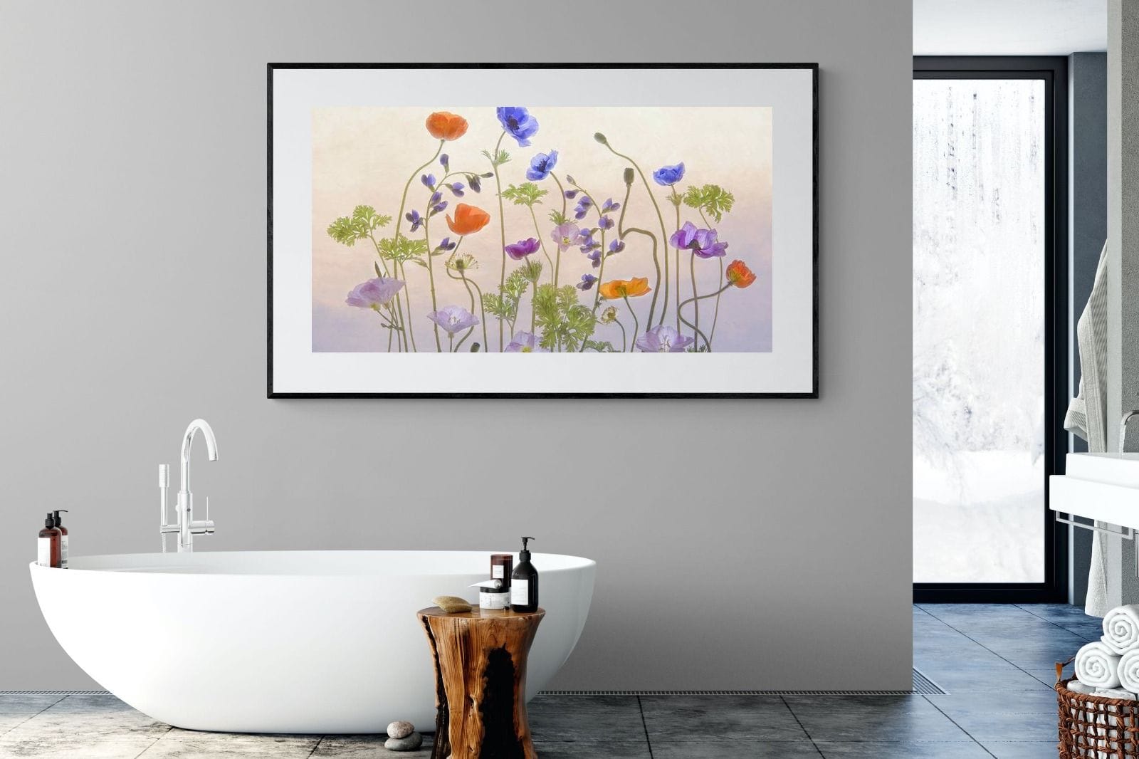 Poppy Anemone-Wall_Art-180 x 110cm-Framed Print-Black-Pixalot