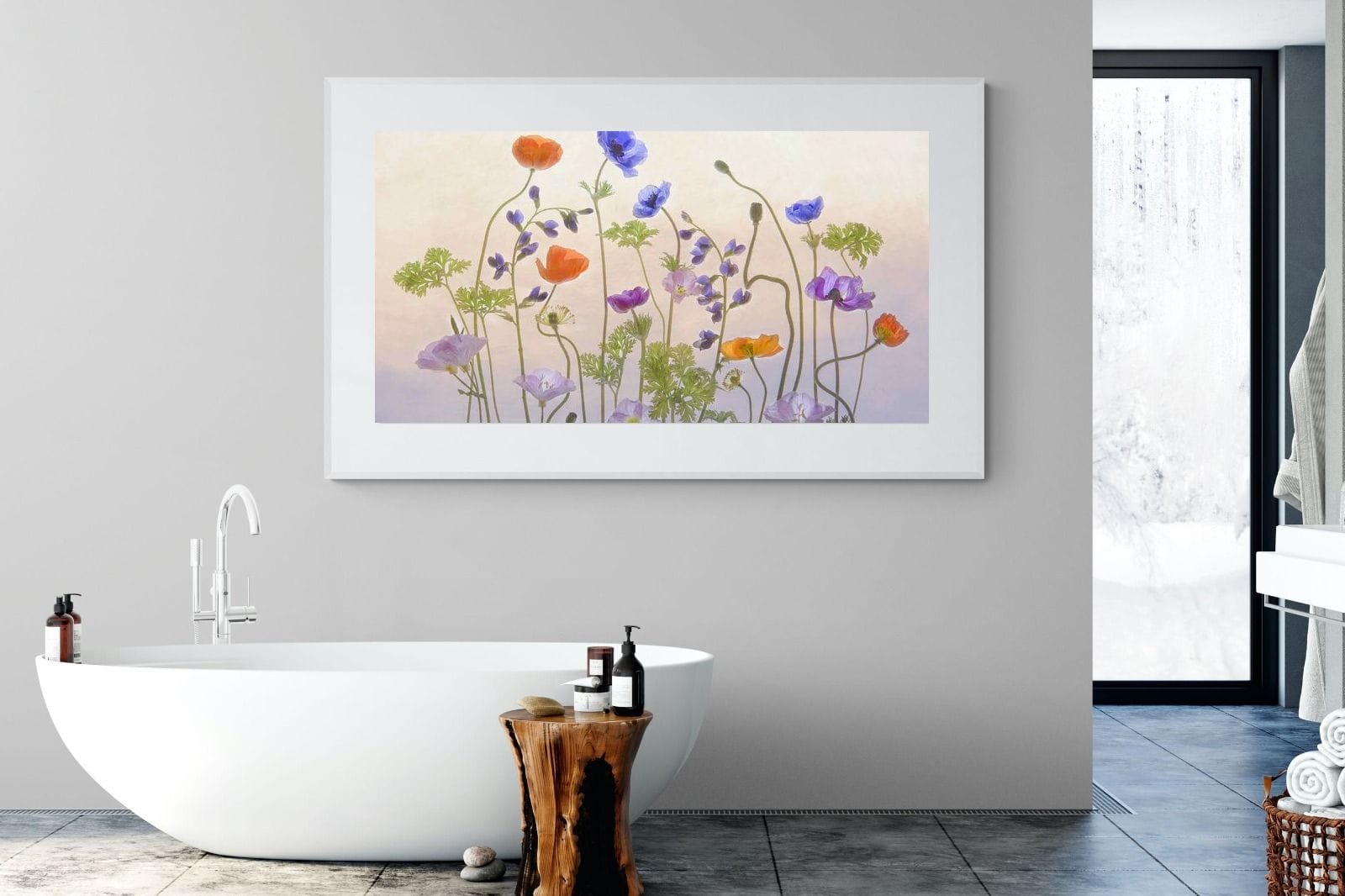 Poppy Anemone-Wall_Art-180 x 110cm-Framed Print-White-Pixalot