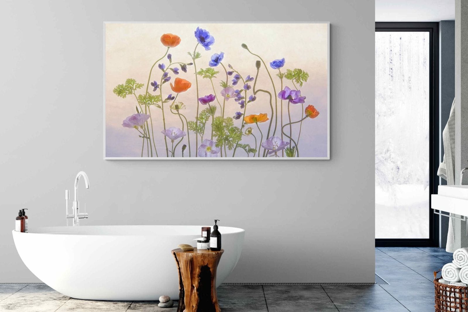 Poppy Anemone-Wall_Art-180 x 110cm-Mounted Canvas-White-Pixalot