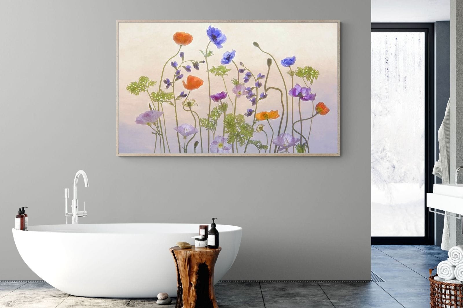 Poppy Anemone-Wall_Art-180 x 110cm-Mounted Canvas-Wood-Pixalot