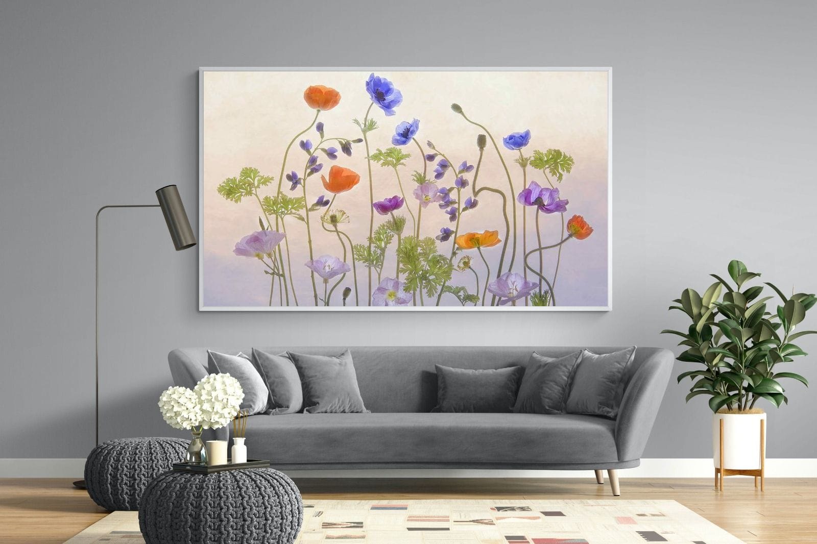 Poppy Anemone-Wall_Art-220 x 130cm-Mounted Canvas-White-Pixalot