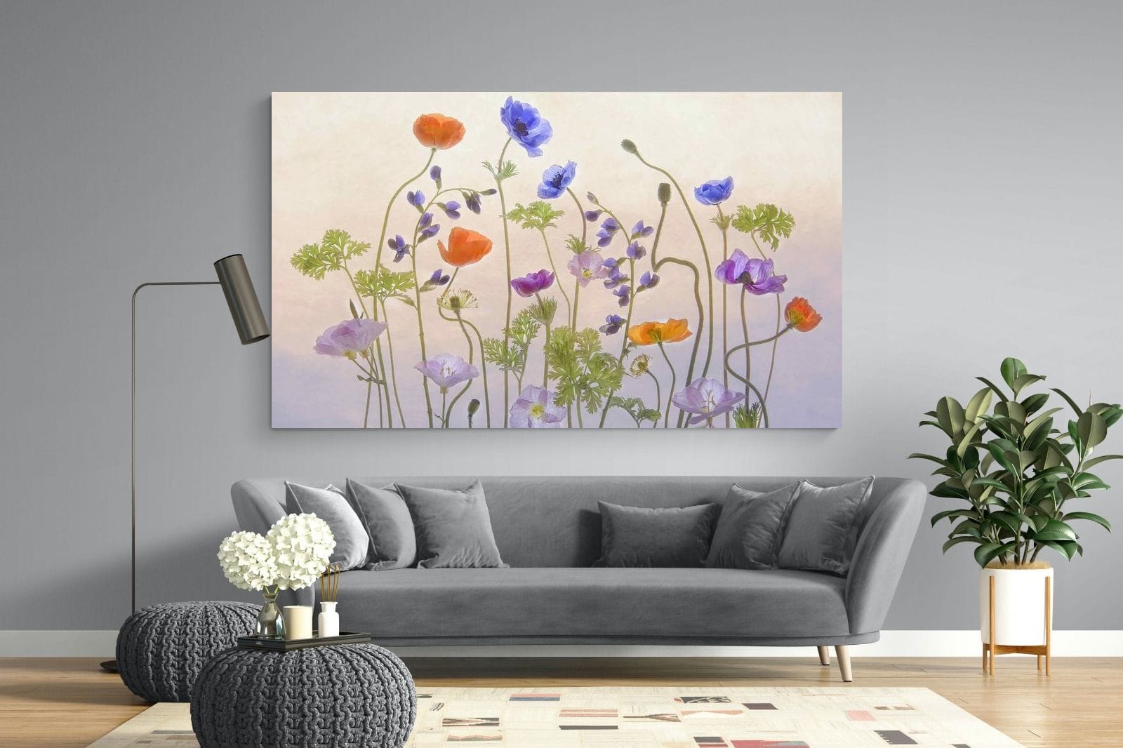 Poppy Anemone-Wall_Art-220 x 130cm-Mounted Canvas-No Frame-Pixalot