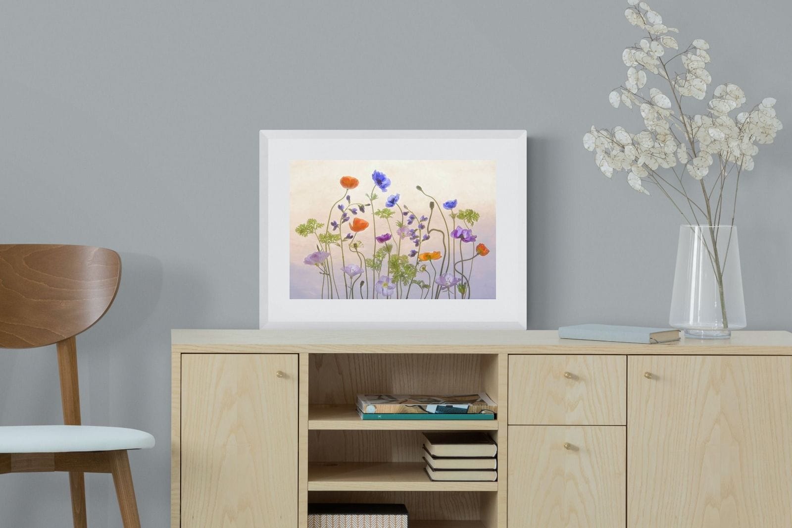 Poppy Anemone-Wall_Art-60 x 45cm-Framed Print-White-Pixalot