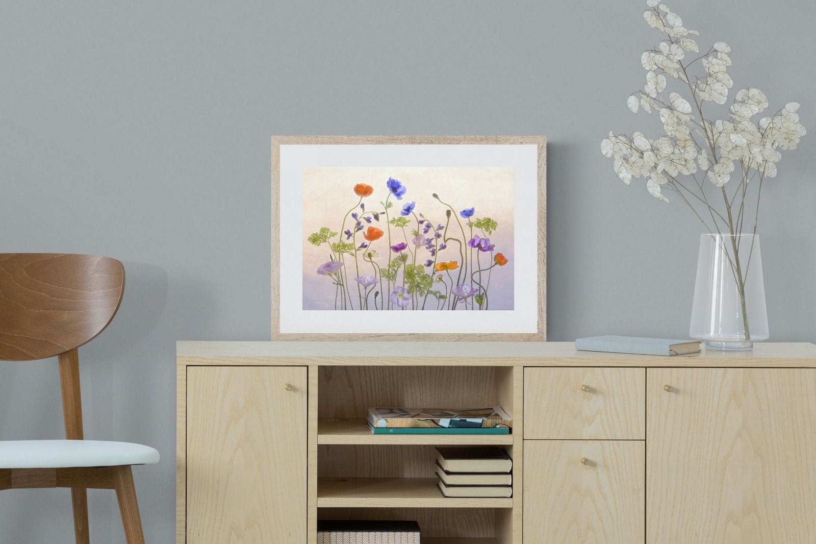 Poppy Anemone-Wall_Art-60 x 45cm-Framed Print-Wood-Pixalot