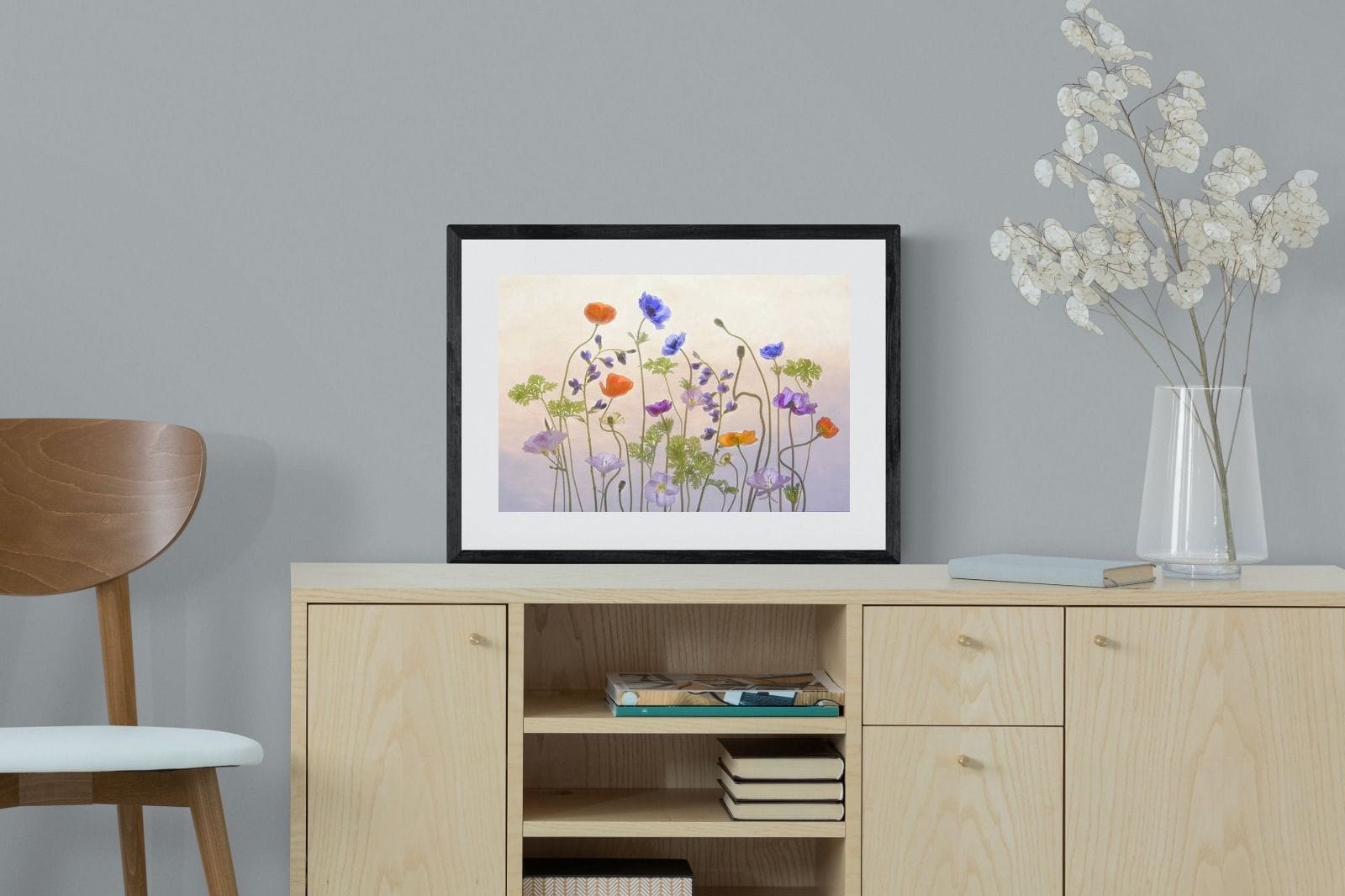 Poppy Anemone-Wall_Art-60 x 45cm-Framed Print-Black-Pixalot