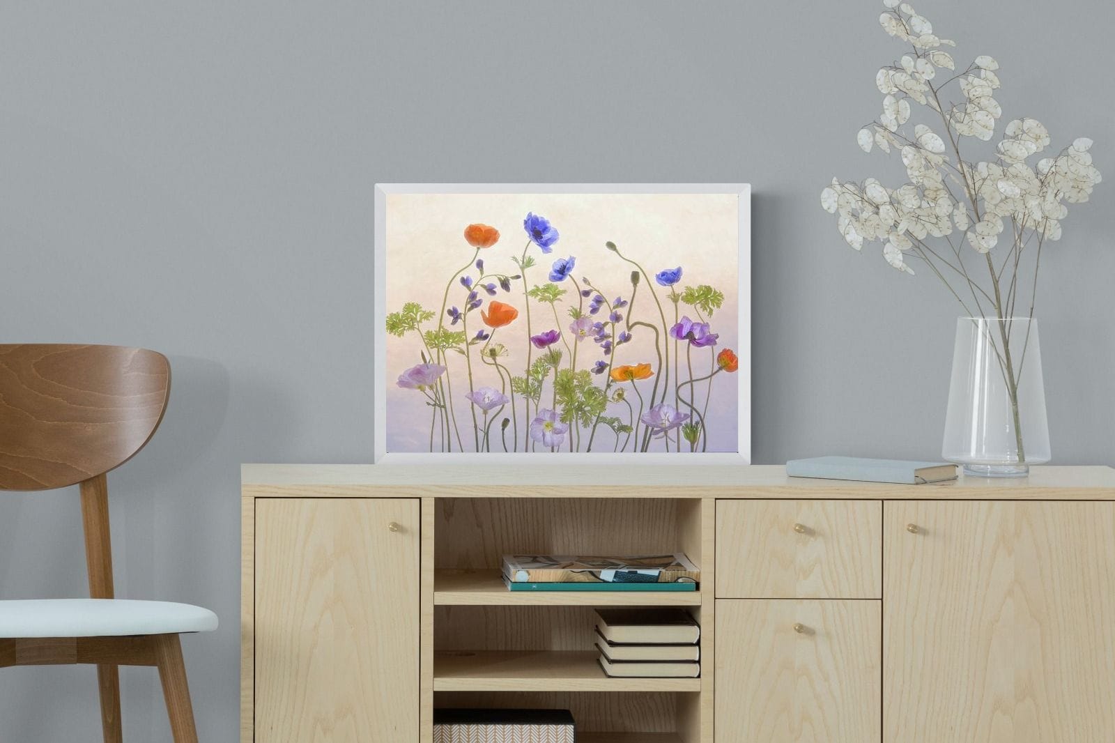 Poppy Anemone-Wall_Art-60 x 45cm-Mounted Canvas-White-Pixalot