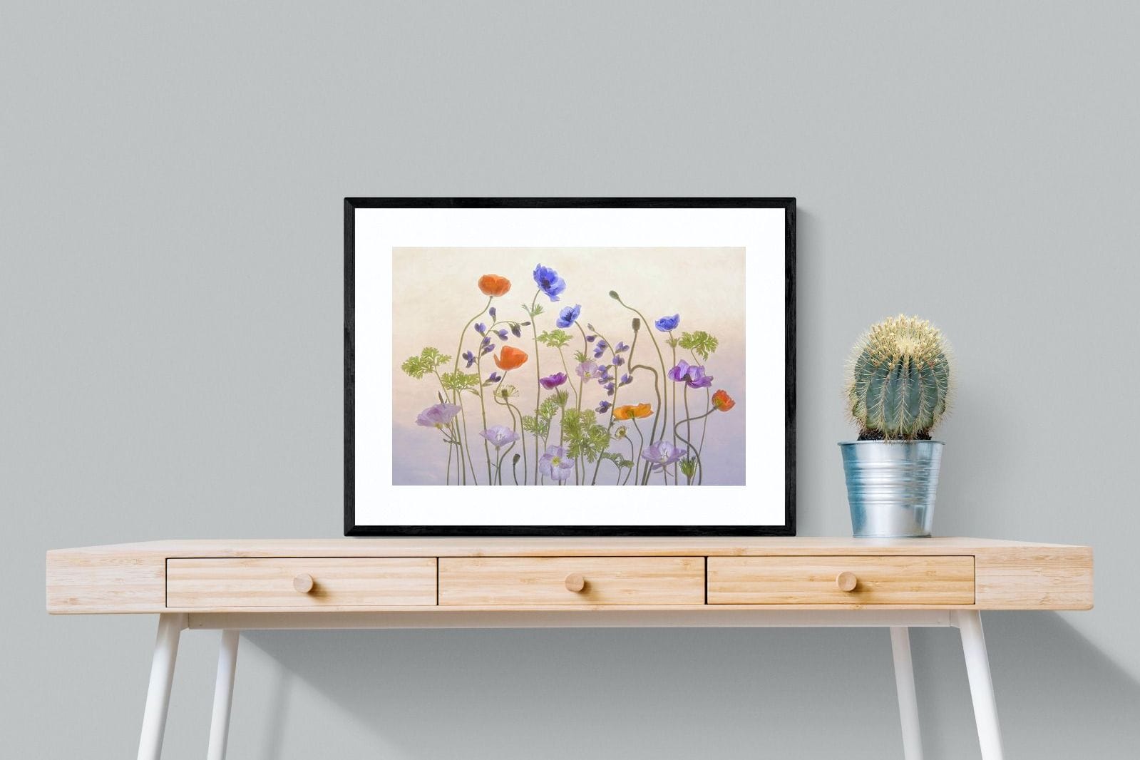 Poppy Anemone-Wall_Art-80 x 60cm-Framed Print-Black-Pixalot
