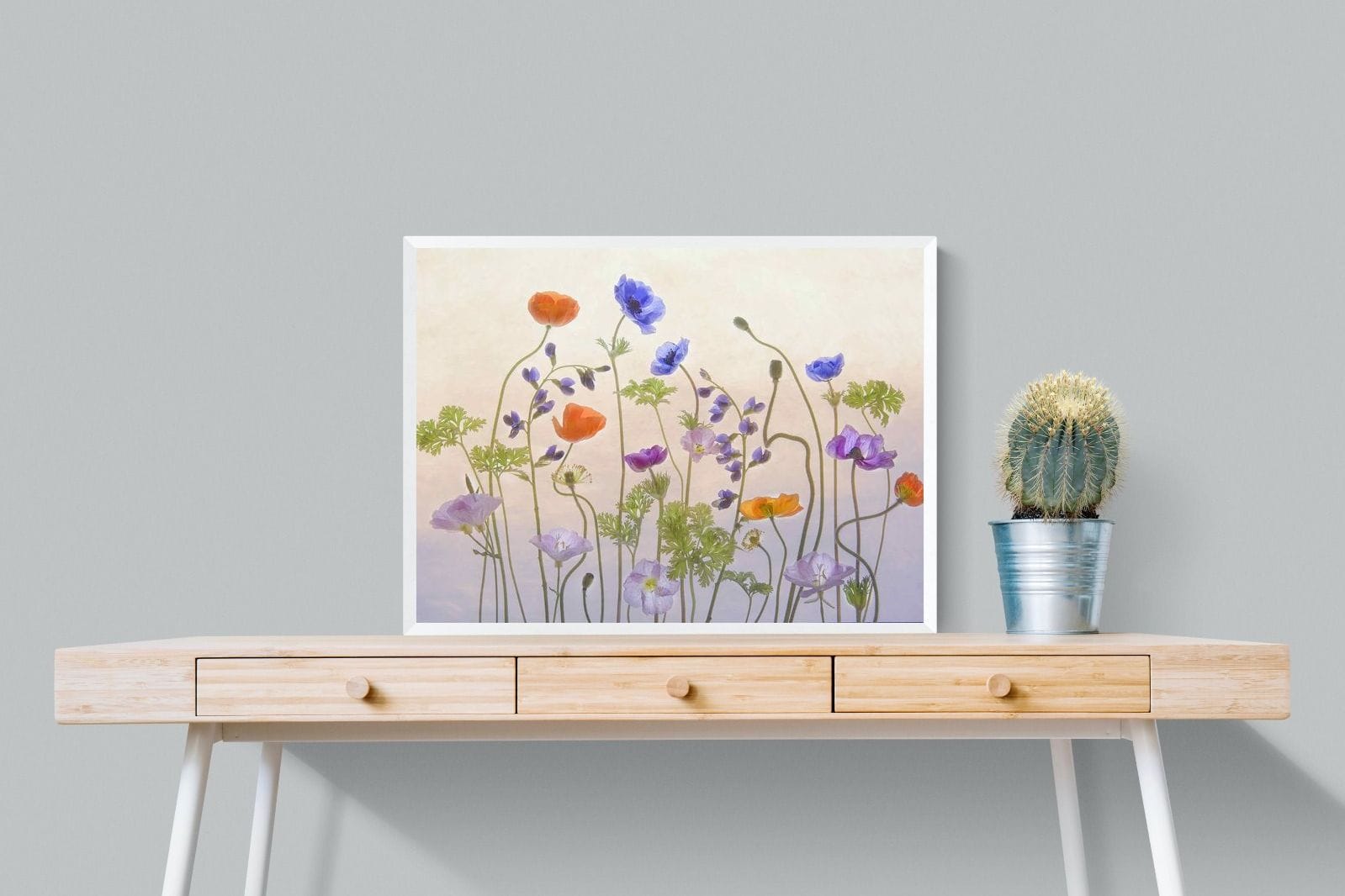 Poppy Anemone-Wall_Art-80 x 60cm-Mounted Canvas-White-Pixalot