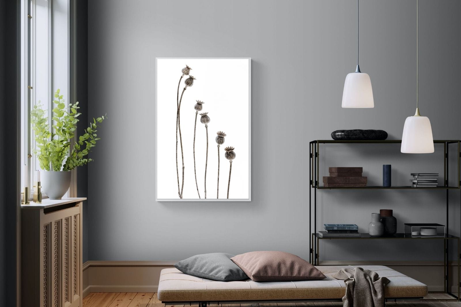 Poppy Pods-Wall_Art-100 x 150cm-Mounted Canvas-White-Pixalot