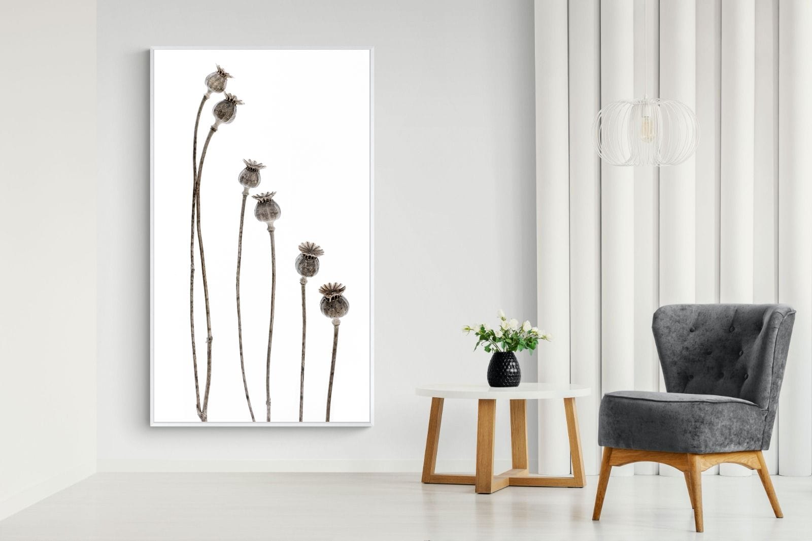 Poppy Pods-Wall_Art-130 x 220cm-Mounted Canvas-White-Pixalot