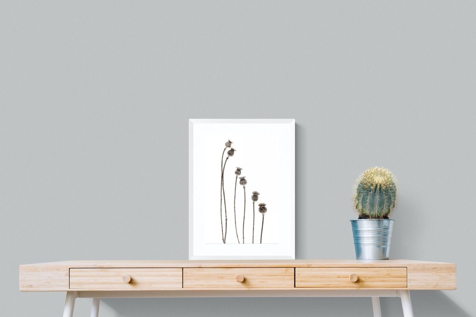 Poppy Pods-Wall_Art-45 x 60cm-Framed Print-White-Pixalot