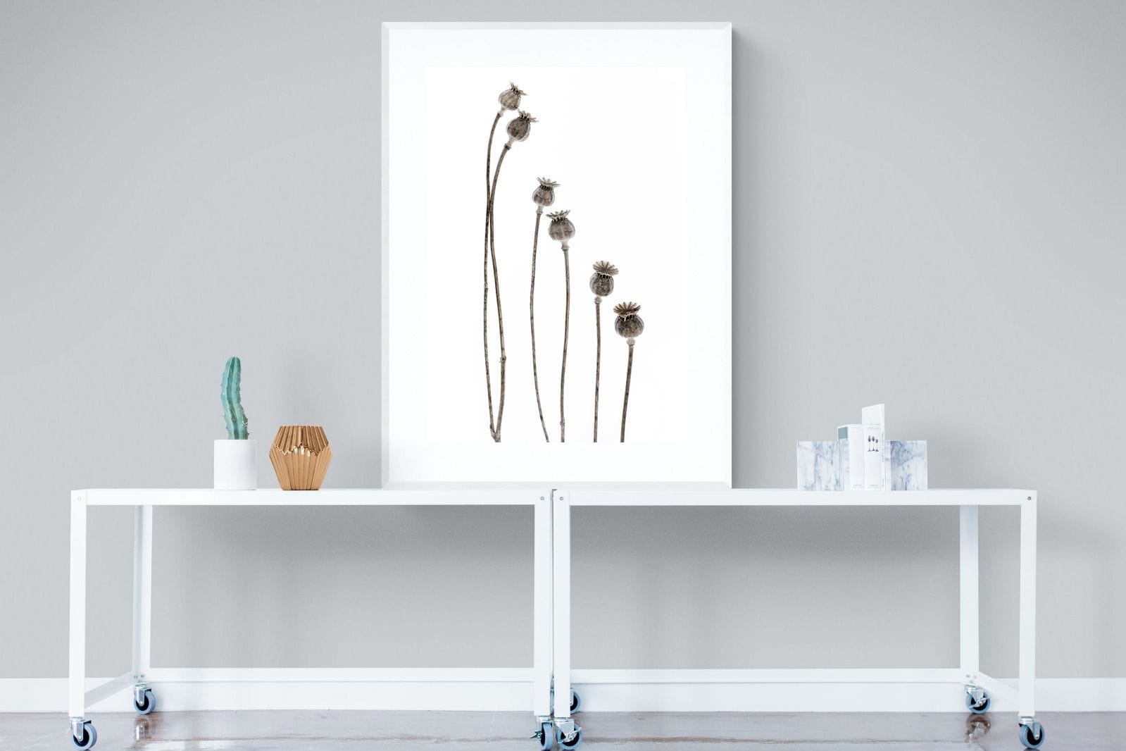 Poppy Pods-Wall_Art-90 x 120cm-Framed Print-White-Pixalot