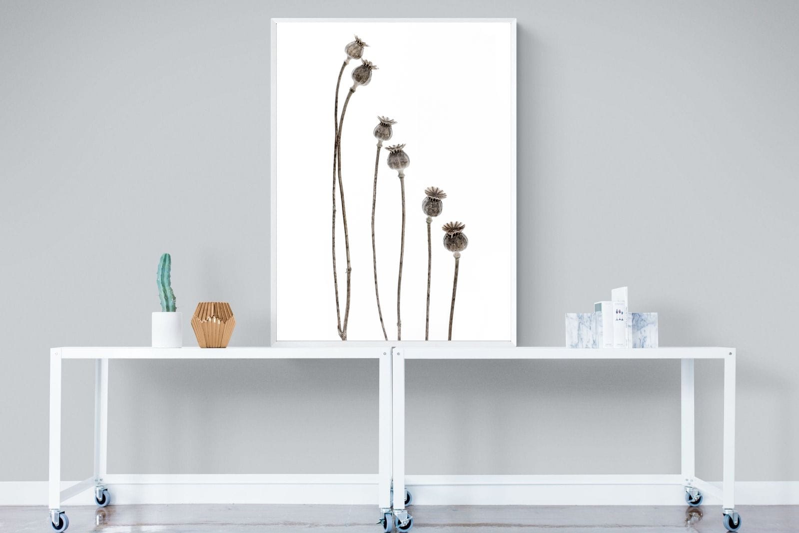 Poppy Pods-Wall_Art-90 x 120cm-Mounted Canvas-White-Pixalot
