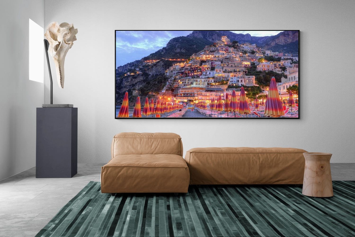 Positano-Wall_Art-275 x 130cm-Mounted Canvas-Black-Pixalot
