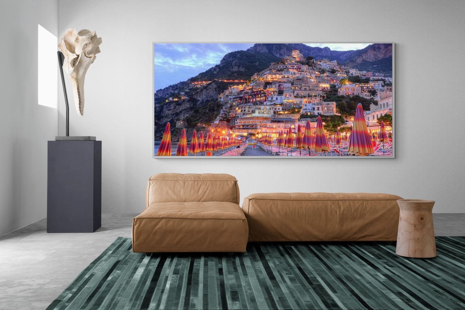 Positano-Wall_Art-275 x 130cm-Mounted Canvas-White-Pixalot