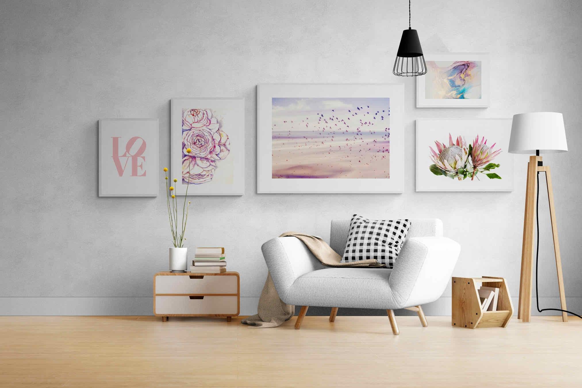 Pretty in Pink Gallery Wall Set-Wall_Art-Framed Print-White-Pixalot