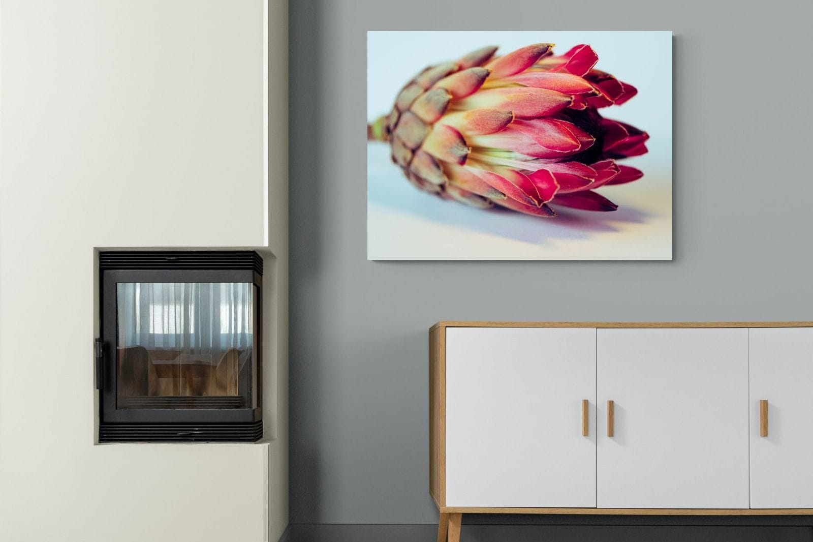 Protea Still Life-Wall_Art-100 x 75cm-Mounted Canvas-No Frame-Pixalot