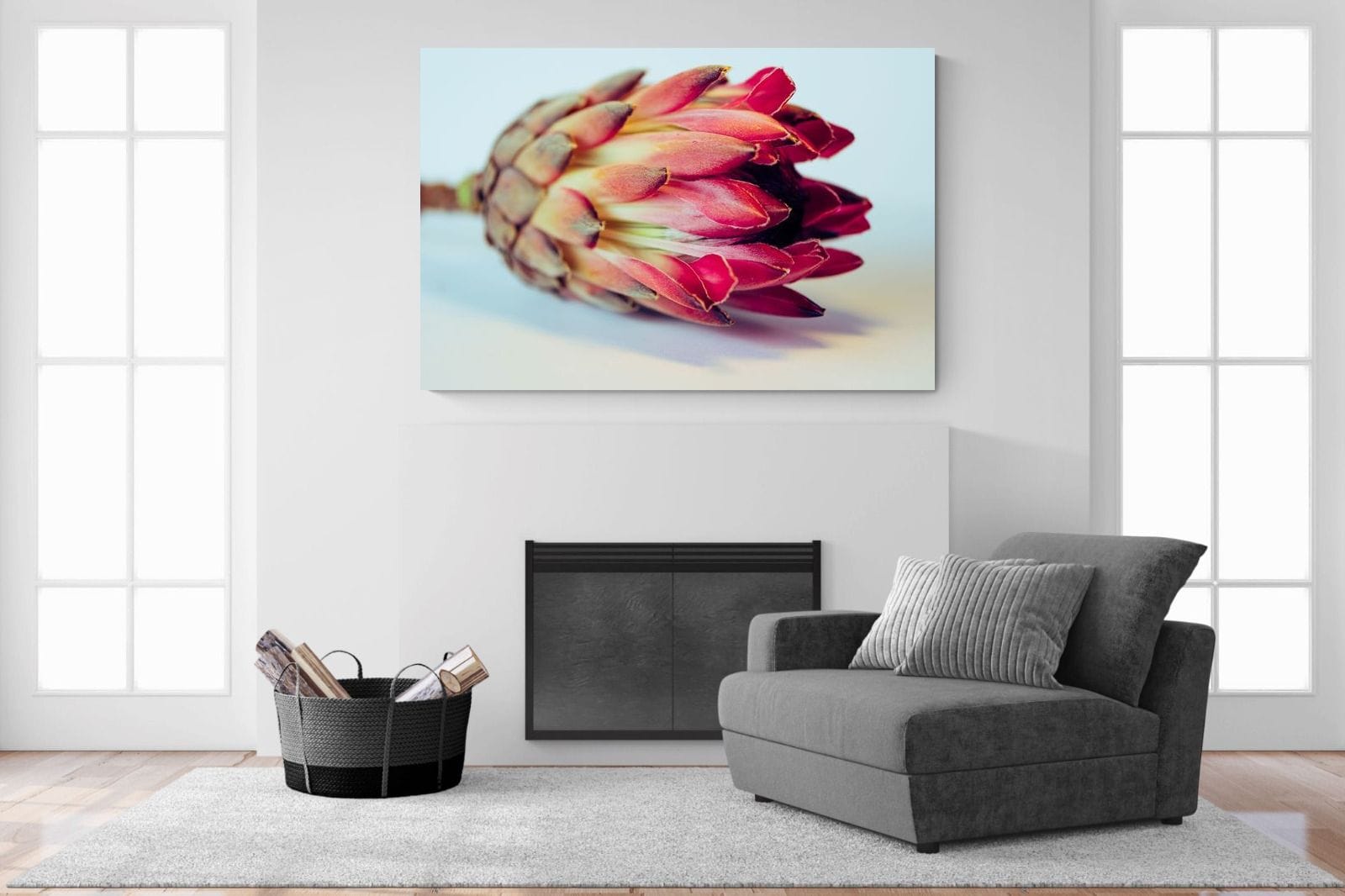 Protea Still Life-Wall_Art-150 x 100cm-Mounted Canvas-No Frame-Pixalot