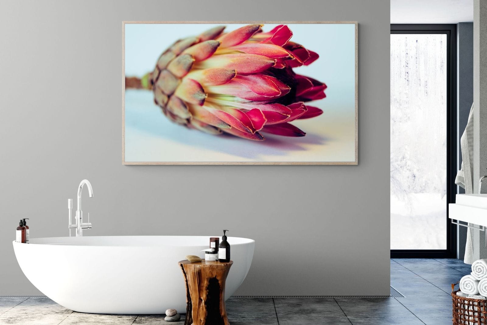 Protea Still Life-Wall_Art-180 x 110cm-Mounted Canvas-Wood-Pixalot