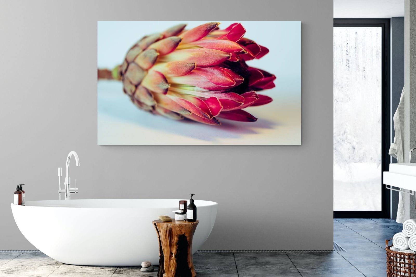 Protea Still Life-Wall_Art-180 x 110cm-Mounted Canvas-No Frame-Pixalot