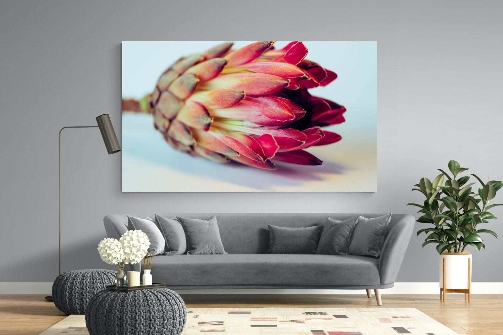 Protea Still Life-Wall_Art-220 x 130cm-Mounted Canvas-No Frame-Pixalot