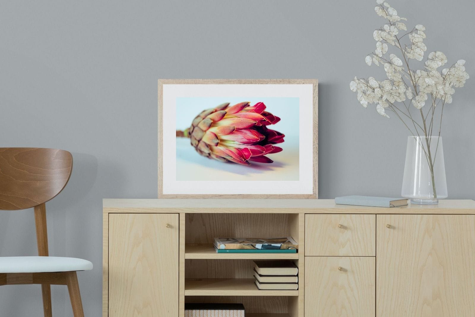 Protea Still Life-Wall_Art-60 x 45cm-Framed Print-Wood-Pixalot